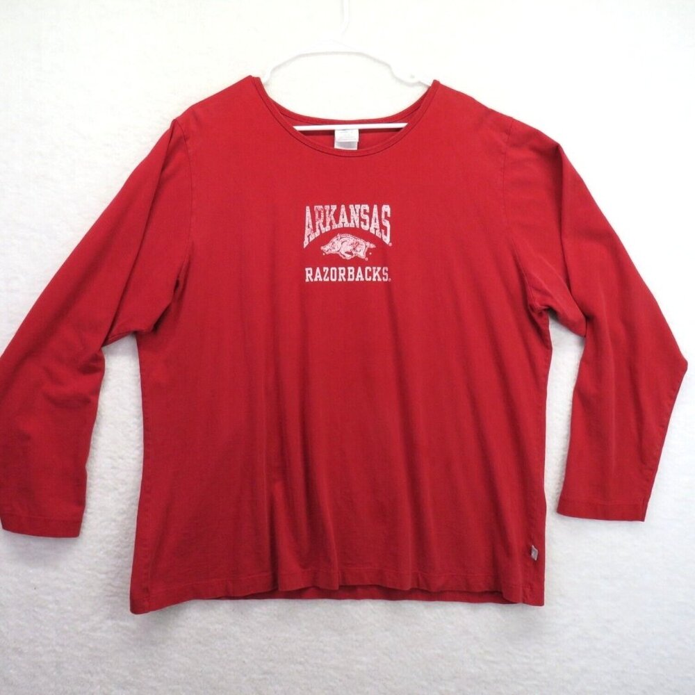Starter‎ T Shirt Womens Size 2X University Of Arkansas Razorbacks Long Sleeve